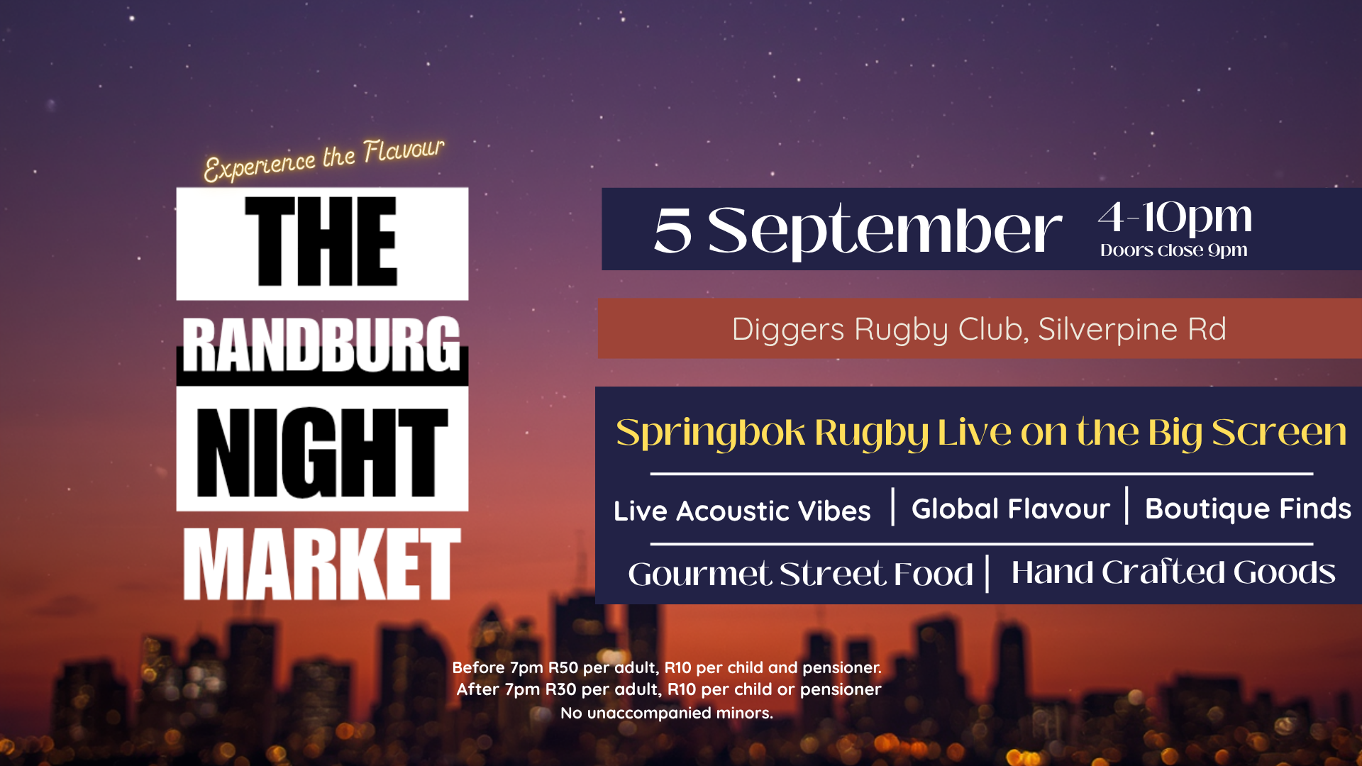 Randburg Night Market September 2026 poster